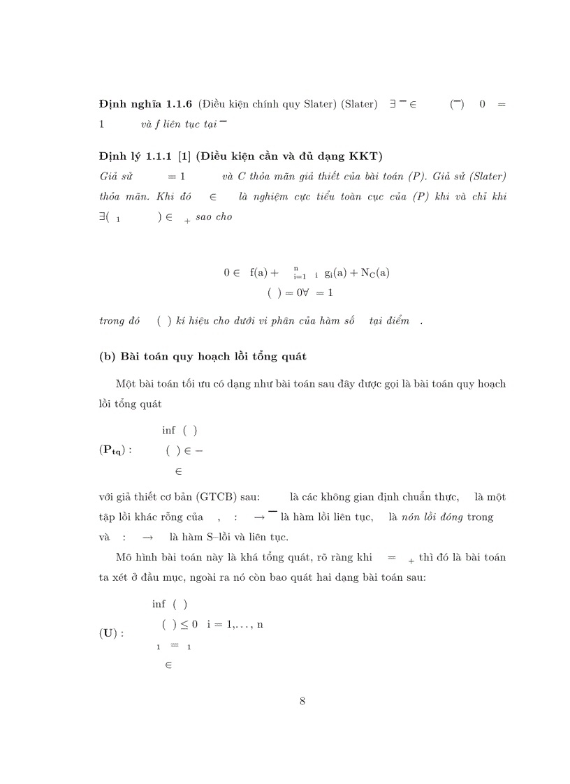image for page Điều kiện tối ưu cho một số lớp bài toán tối ưu hai cấp