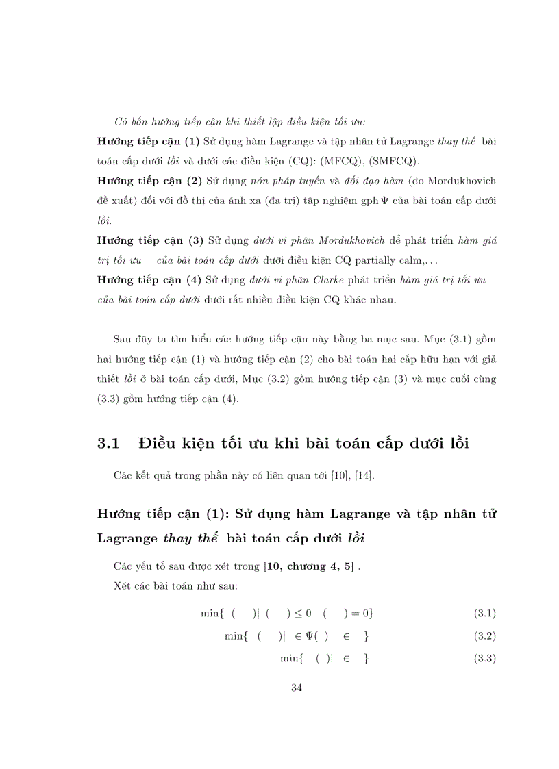 image for page Điều kiện tối ưu cho một số lớp bài toán tối ưu hai cấp