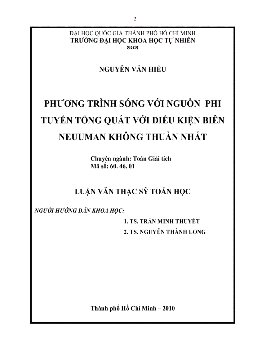 image for page Phương trình sóng với nguồn phi tuyến tổng quát với nguồn phi tuyến tổng quát với điều kiện biên neuuman không thuần nhất