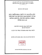 Đặc điểm địa chất và nguồn gốc thành tạo quặng magnesit vùng kông quen huyện kông chro tỉnh gia lai