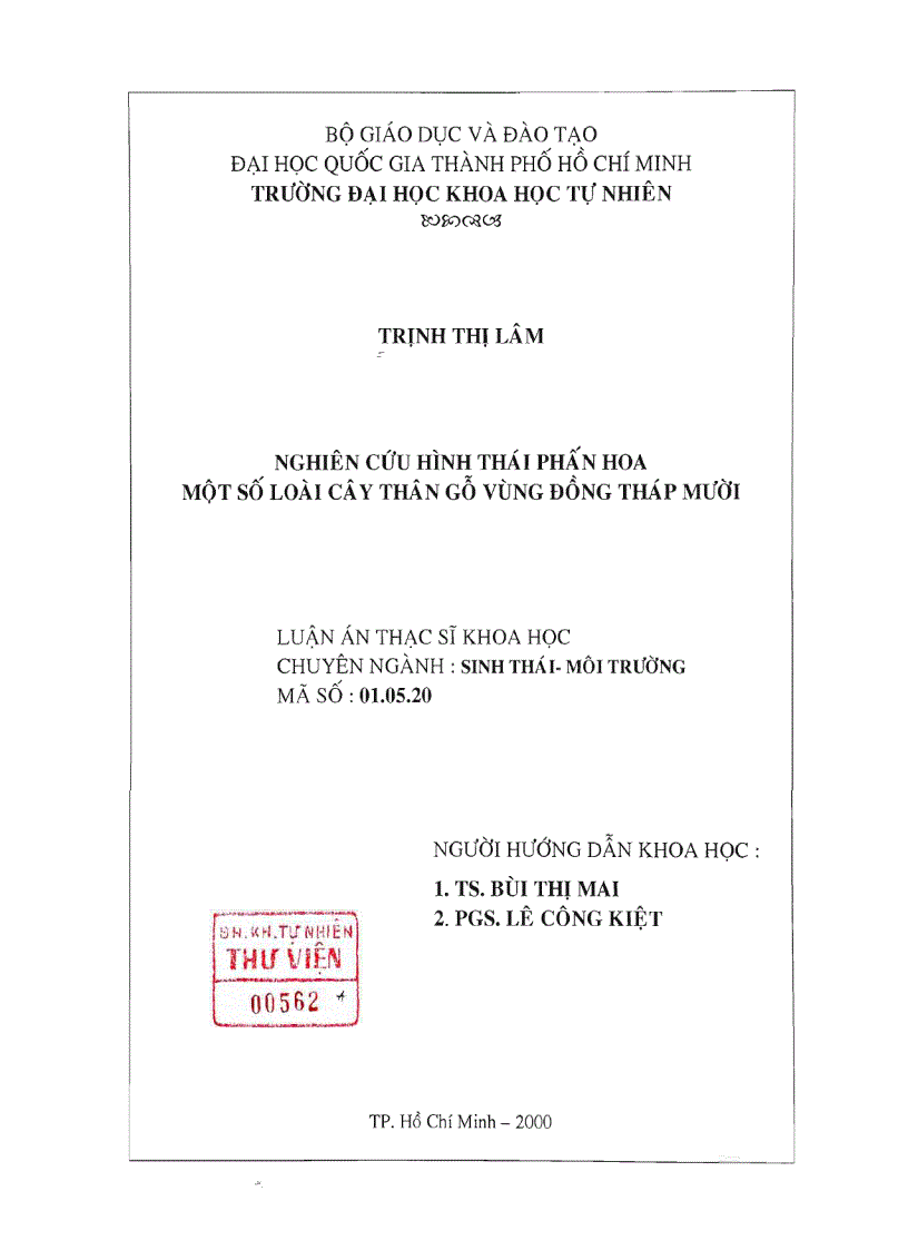 image for page Nghiên cứu hình thái phấn hoa một số loài cây thân gỗ vùng đồng tháp mười