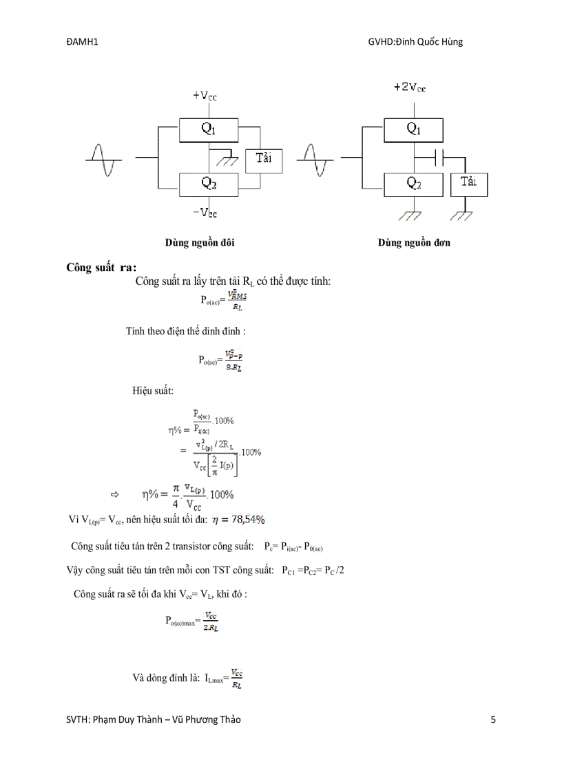 image for page Thiết kế mạch khuếch đại công suất âm tần