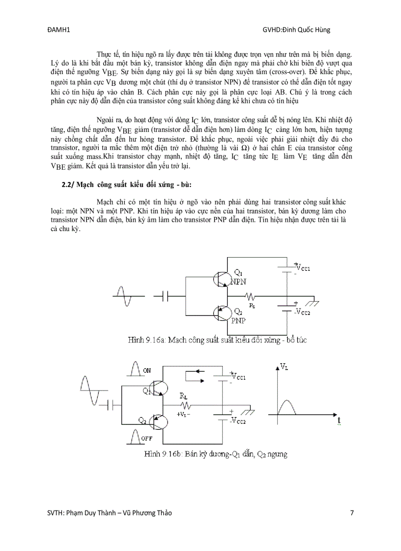 image for page Thiết kế mạch khuếch đại công suất âm tần