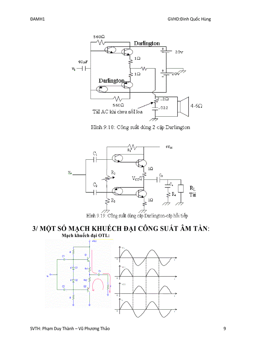 image for page Thiết kế mạch khuếch đại công suất âm tần
