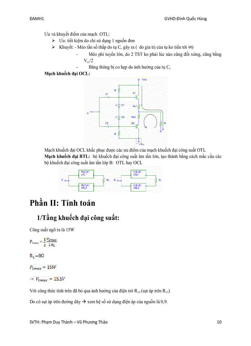 image for page Thiết kế mạch khuếch đại công suất âm tần
