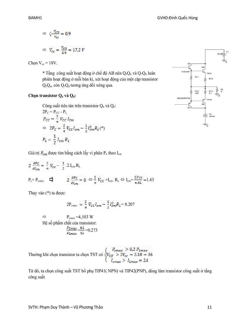 image for page Thiết kế mạch khuếch đại công suất âm tần