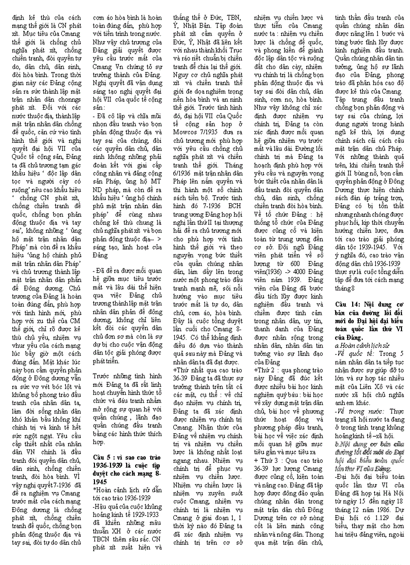 image for page Tổng hợp các câu hỏi thi môn Đường lối đảng cộng sản Việt Nam Có đáp án Đề Cương ôn tập