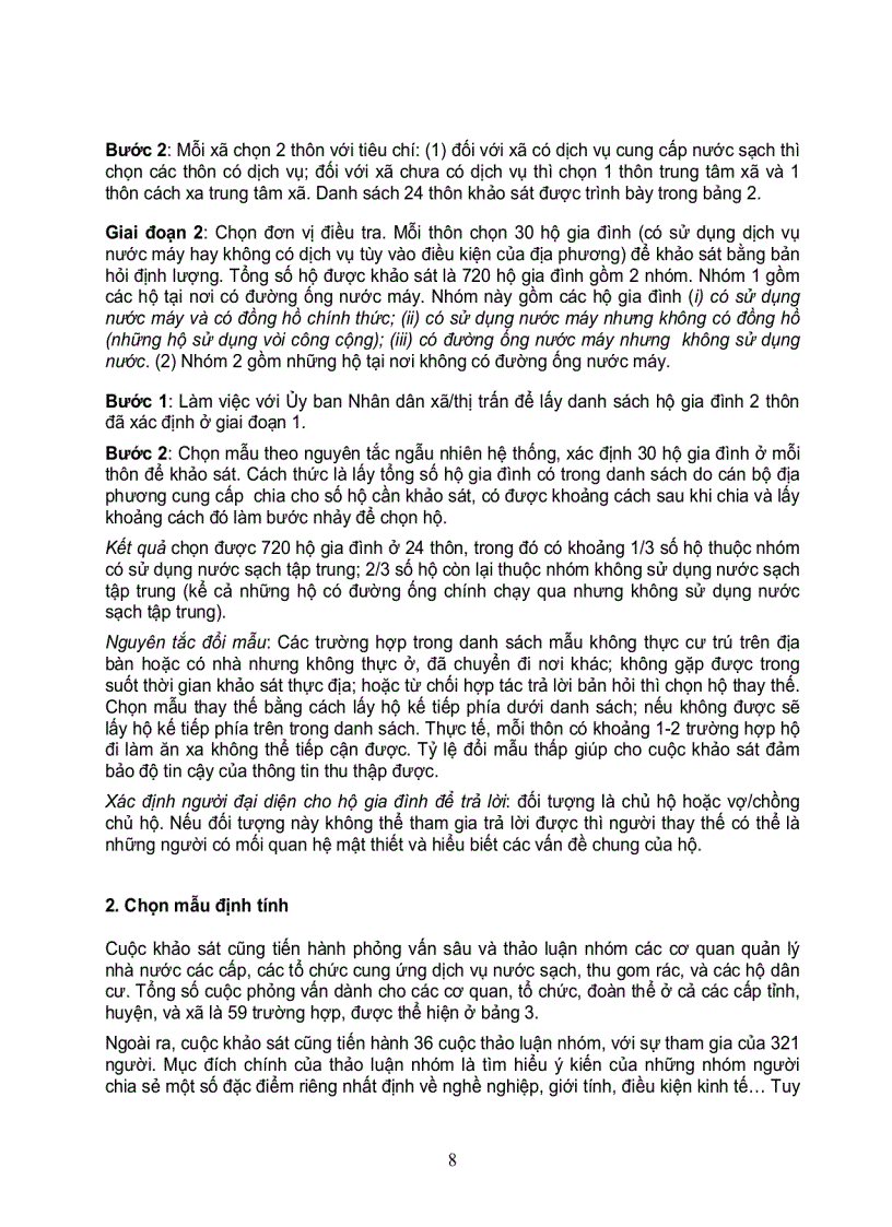 image for page Khảo sát cơ bản về tình hình nước và vệ sinh môi trường tại 6 huyện của tỉnh bình định