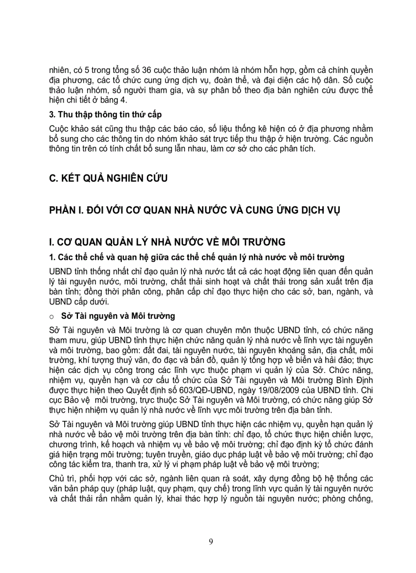 image for page Khảo sát cơ bản về tình hình nước và vệ sinh môi trường tại 6 huyện của tỉnh bình định