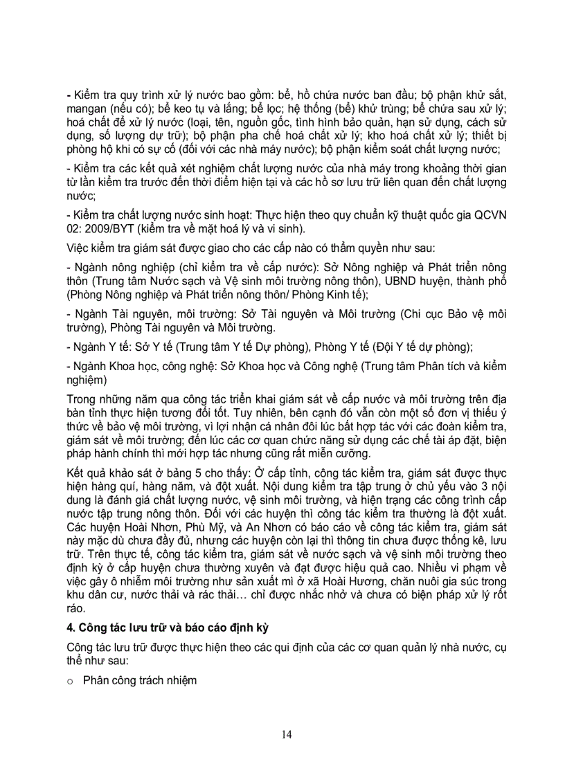 image for page Khảo sát cơ bản về tình hình nước và vệ sinh môi trường tại 6 huyện của tỉnh bình định