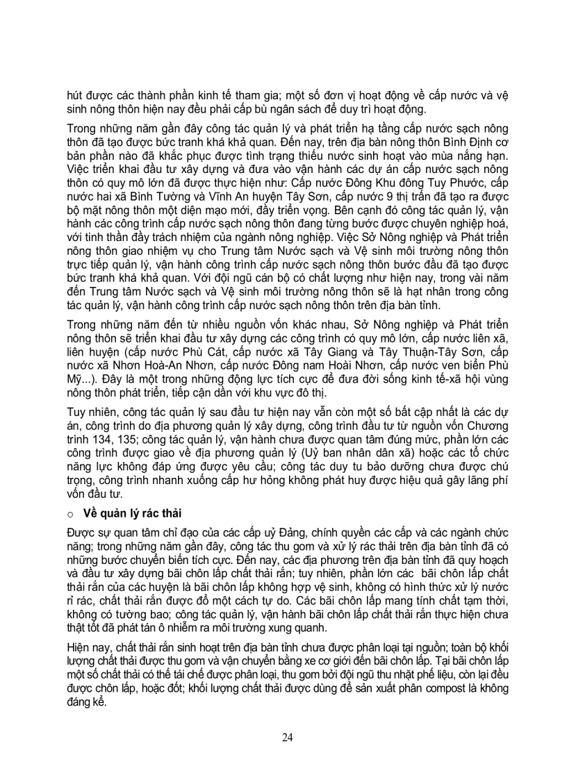 image for page Khảo sát cơ bản về tình hình nước và vệ sinh môi trường tại 6 huyện của tỉnh bình định