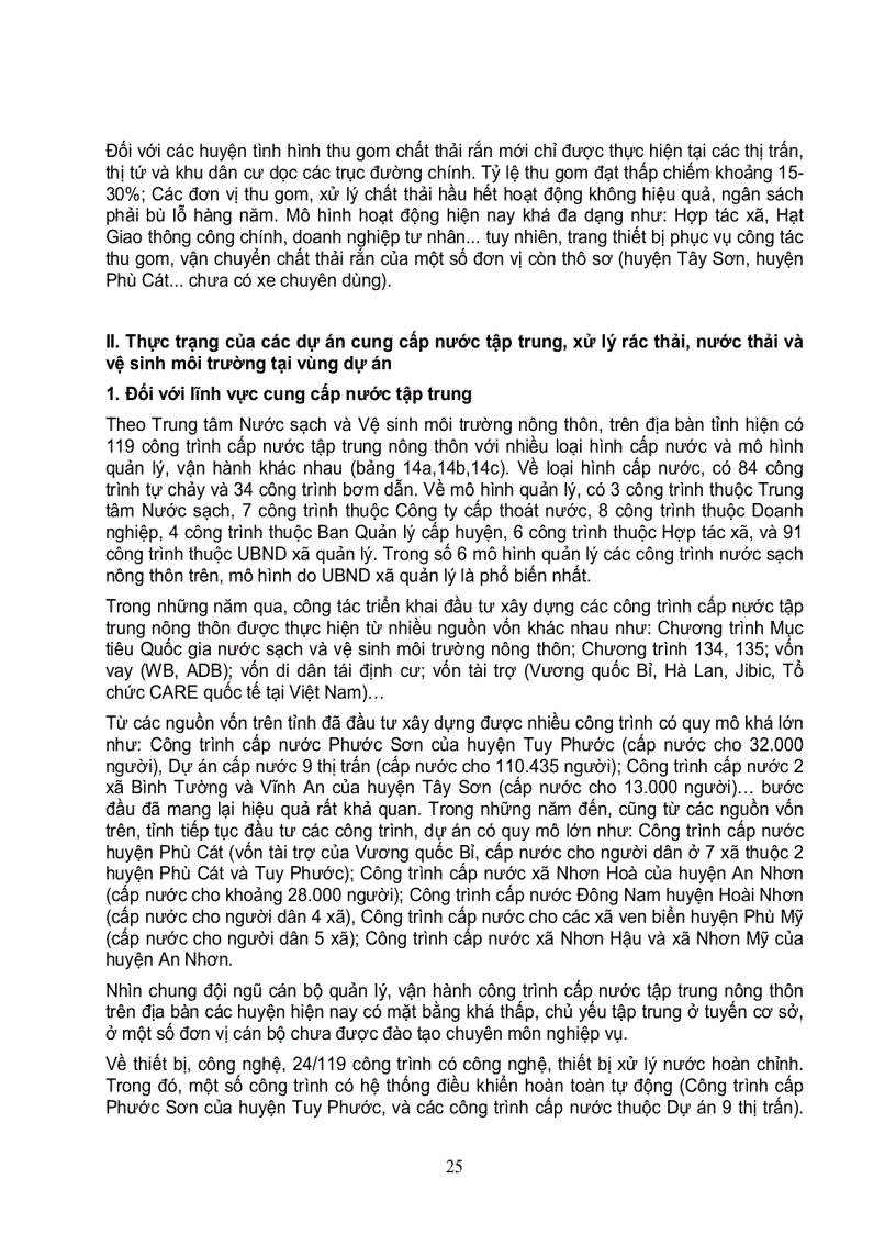 image for page Khảo sát cơ bản về tình hình nước và vệ sinh môi trường tại 6 huyện của tỉnh bình định