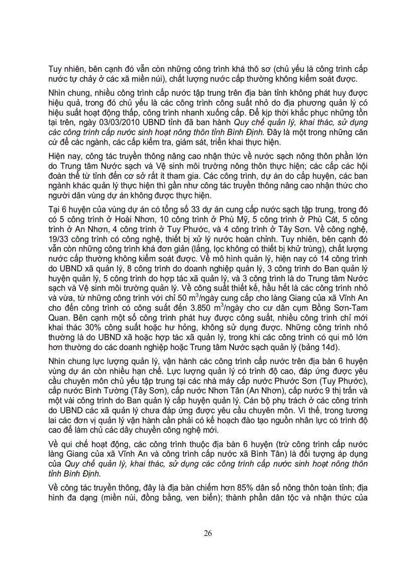 image for page Khảo sát cơ bản về tình hình nước và vệ sinh môi trường tại 6 huyện của tỉnh bình định