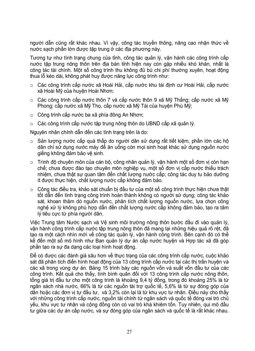 image for page Khảo sát cơ bản về tình hình nước và vệ sinh môi trường tại 6 huyện của tỉnh bình định