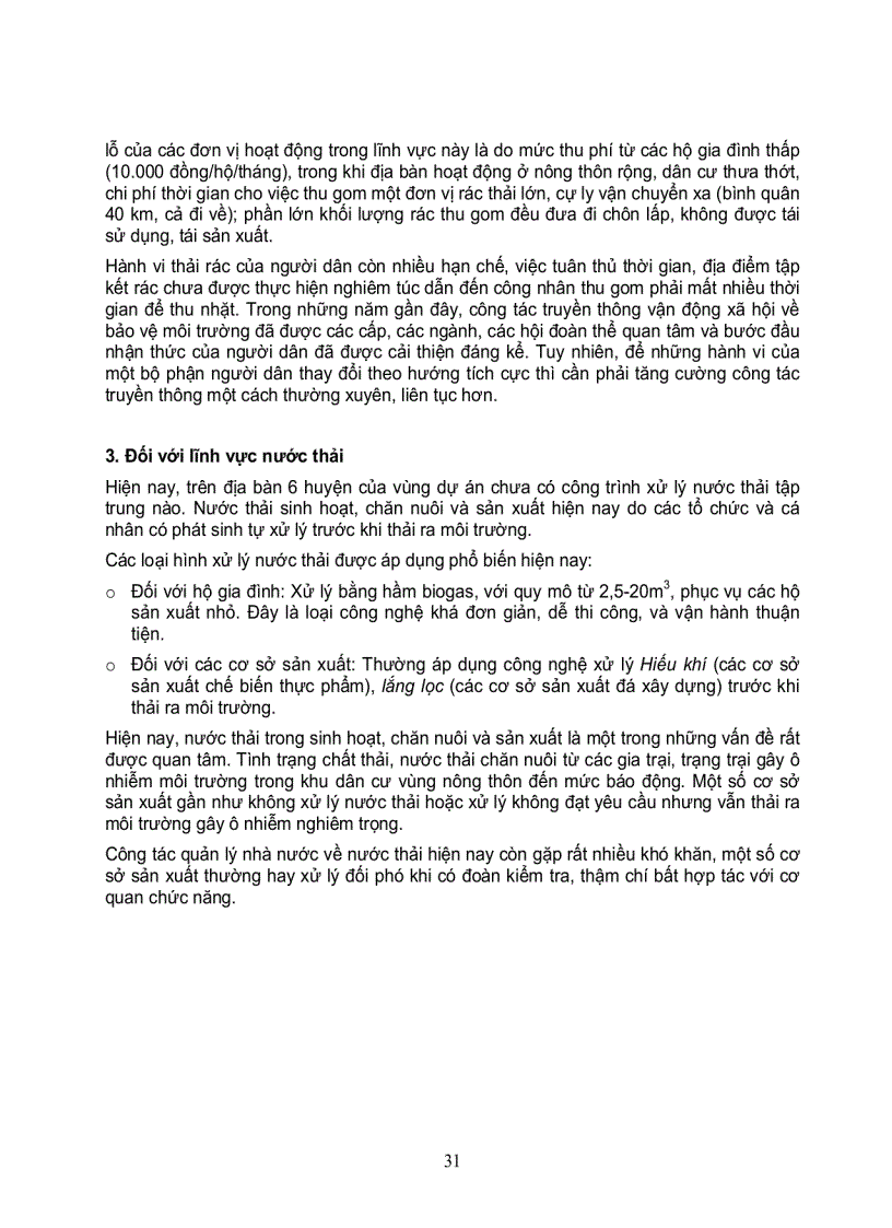image for page Khảo sát cơ bản về tình hình nước và vệ sinh môi trường tại 6 huyện của tỉnh bình định