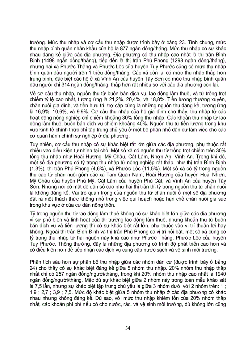 image for page Khảo sát cơ bản về tình hình nước và vệ sinh môi trường tại 6 huyện của tỉnh bình định