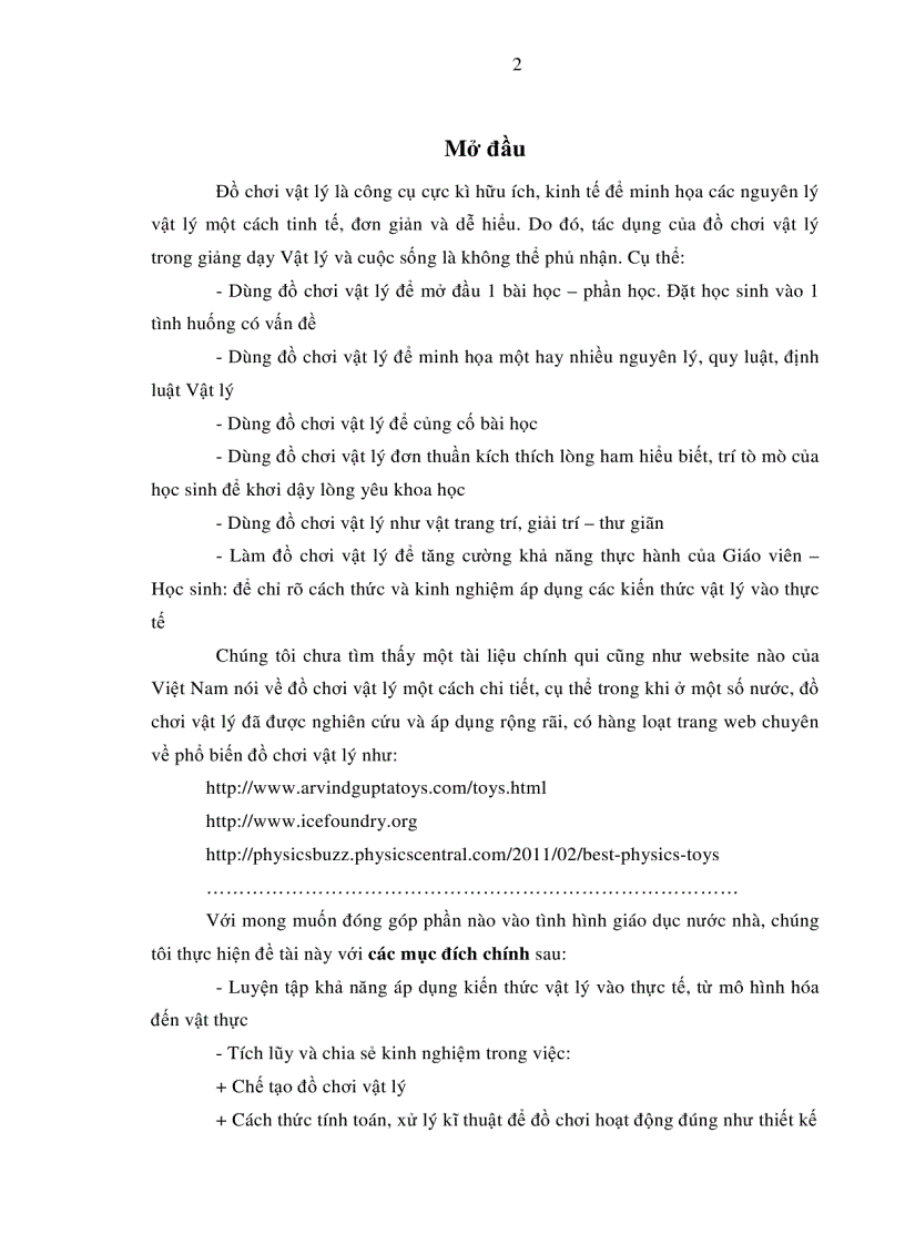 Đề tài Nghiên Cứu Khoa Hoc Đồ chơi Vật Lý phổ thông