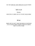 Thiết kế tổ chức theo mô hình cơ chế một cửa và hoạt động trong lĩnh vực khoa học và công nghệ