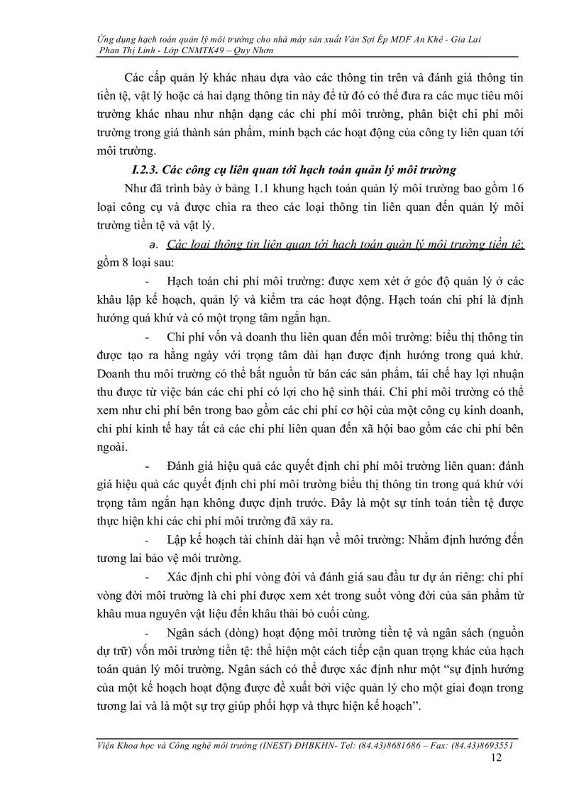 image for page Ứng dụng hạch toán quản lý môi trường cho nhà máy sản xuất Ván Sợi Ép MDF An Khê Gia Lai