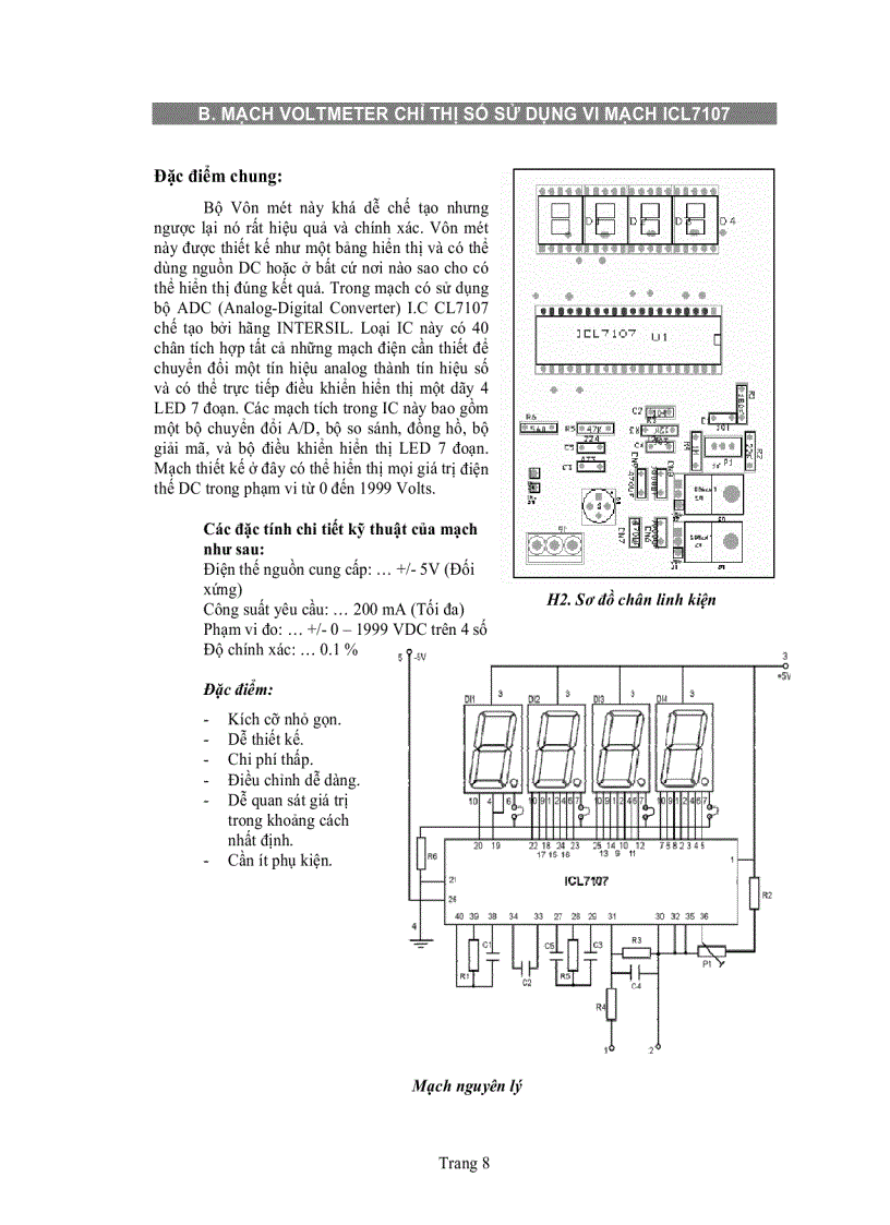image for page Thi công mạch Voltmeter chỉ thị số sử dụng vi mạch ICL7107