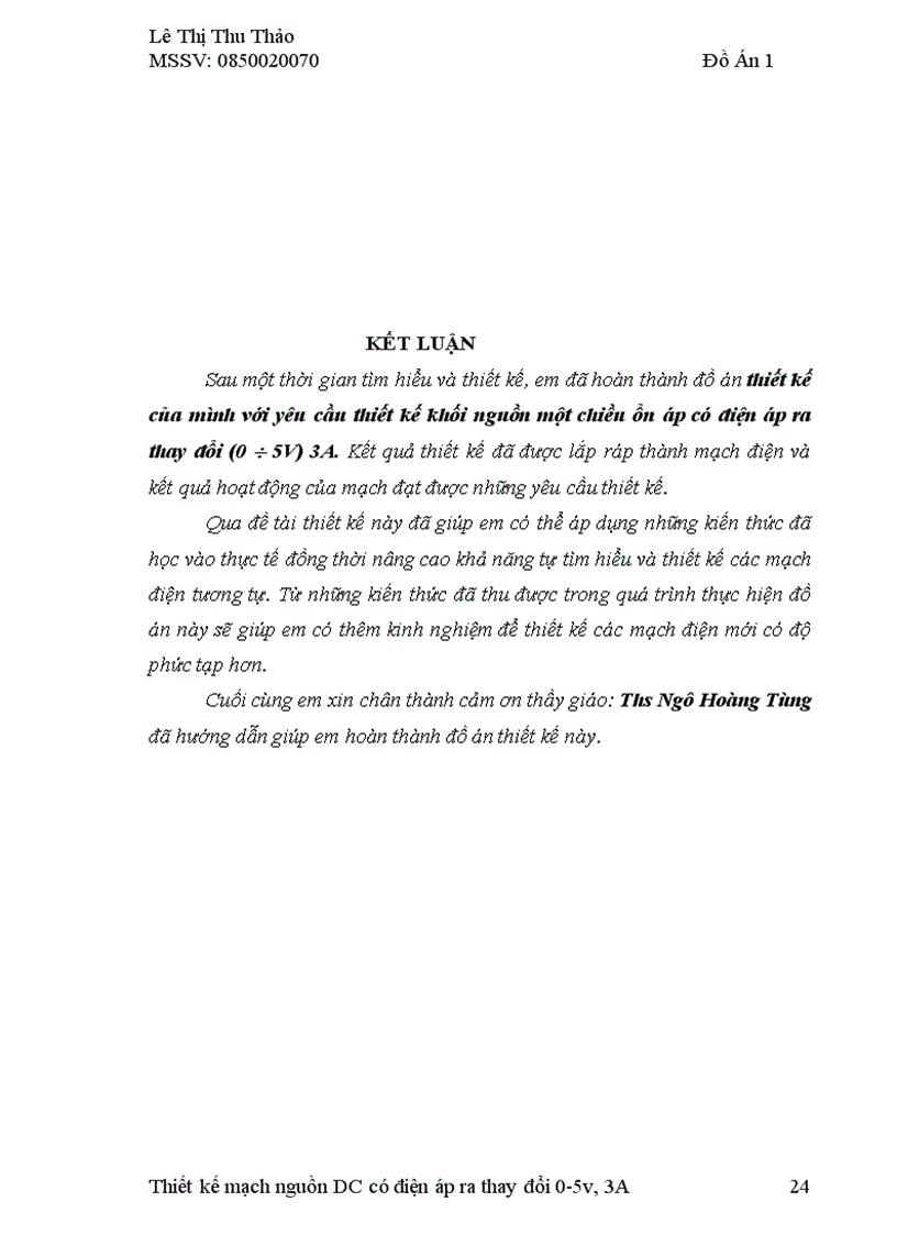 image for page Thiết kế mạch nguồn một chiều ổn áp có điện áp ra thay đổi 0 5V 3A