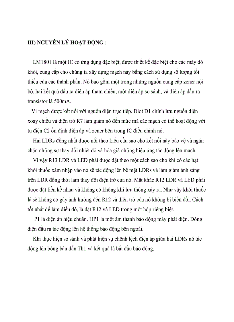 image for page Thiết kế mạch điện tử tương tự mạch cảm biến khói đặt ở nơi công cộng Khi có người hút thuốc trong phòng thì chuông reo