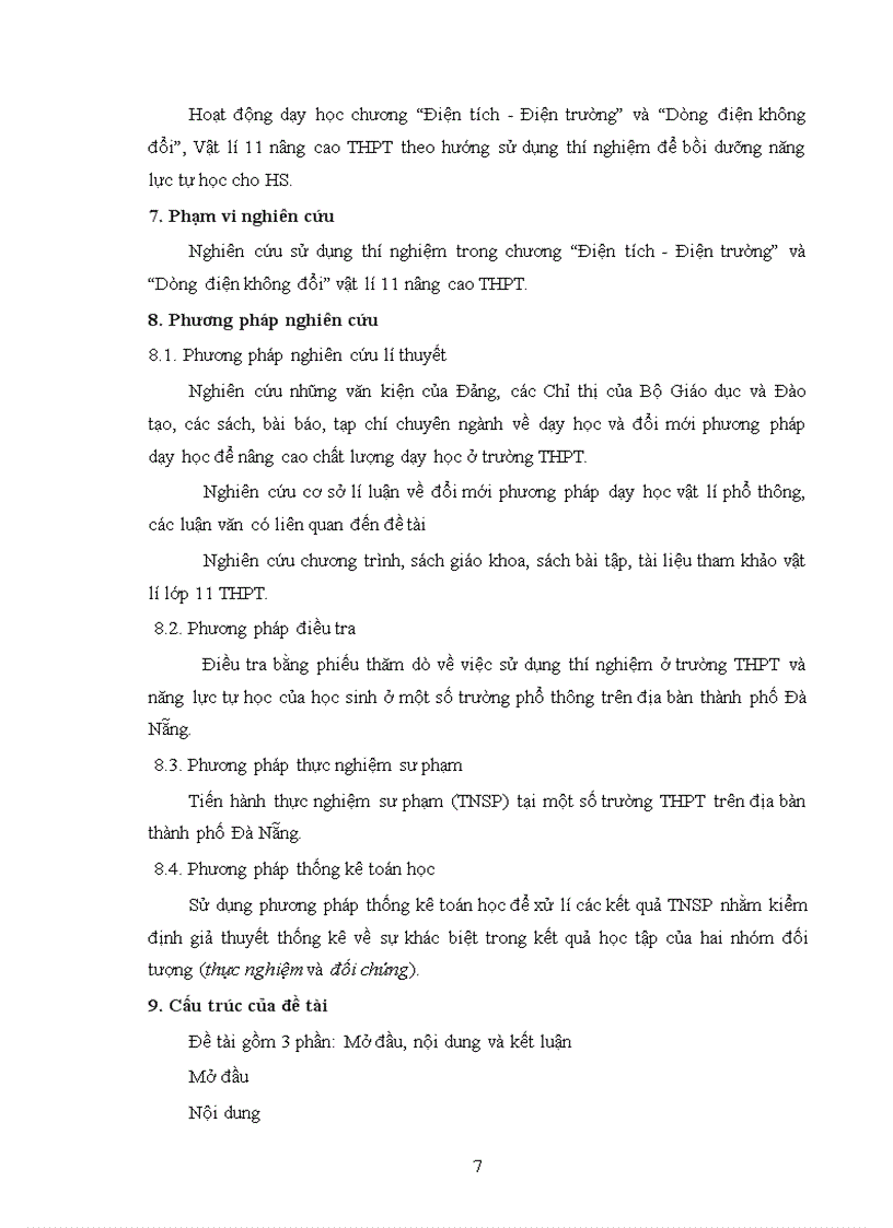 image for page Nghiên cứu sử dụng thí nghiệm theo hướng bồi dưỡng năng lực tự học cho học sinh trong dạy học chương Điện tích Điện trường và Dòng điện không đổi