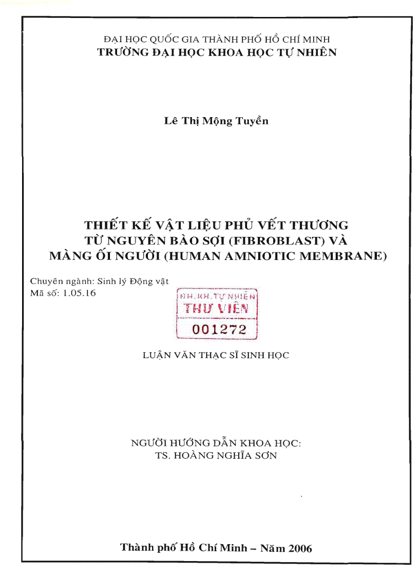 image for page Thiết kế vật liệu phủ vết thương từ nguyên bào sợi fibroblast và màng ối người human amniotic mambrane
