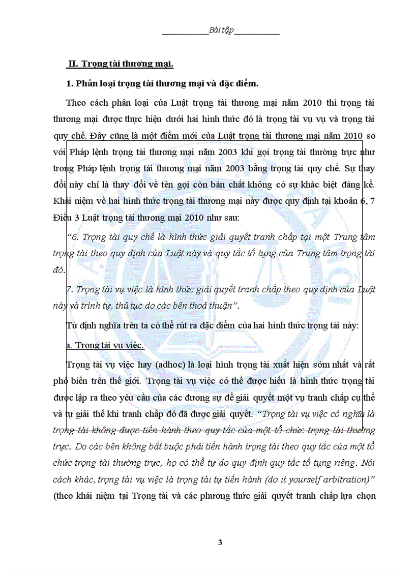 image for page Bài tập học kỳ Luật thương mại 2 Trọng tài thương mại