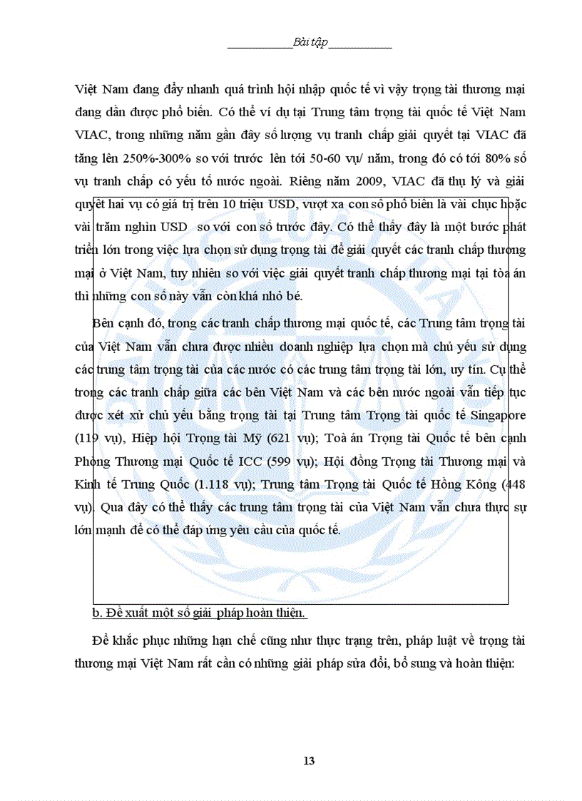 image for page Bài tập học kỳ Luật thương mại 2 Trọng tài thương mại