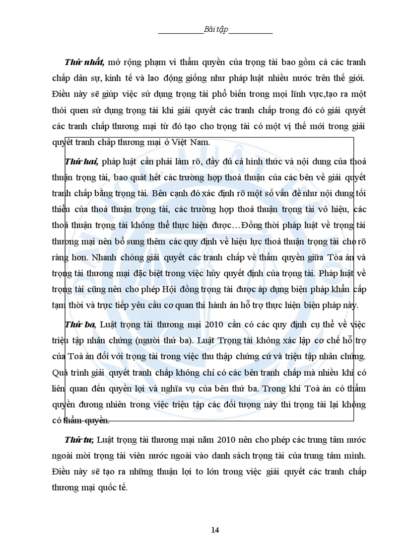 image for page Bài tập học kỳ Luật thương mại 2 Trọng tài thương mại