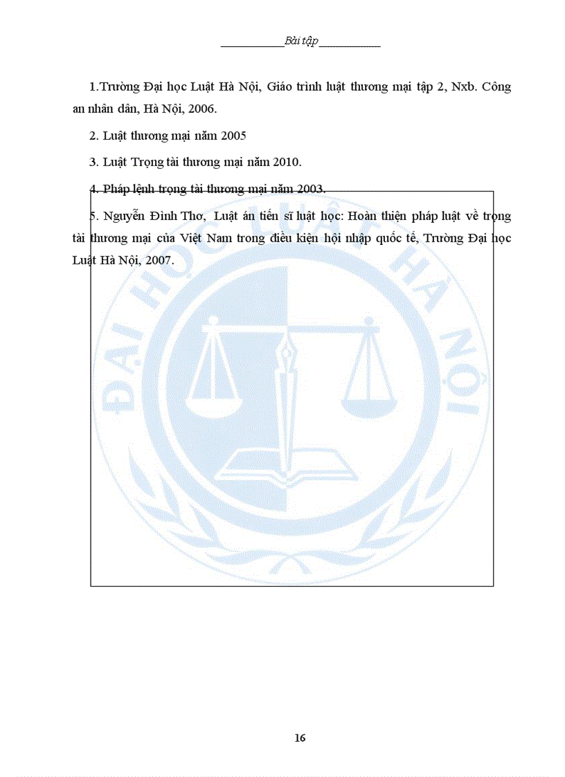 image for page Bài tập học kỳ Luật thương mại 2 Trọng tài thương mại