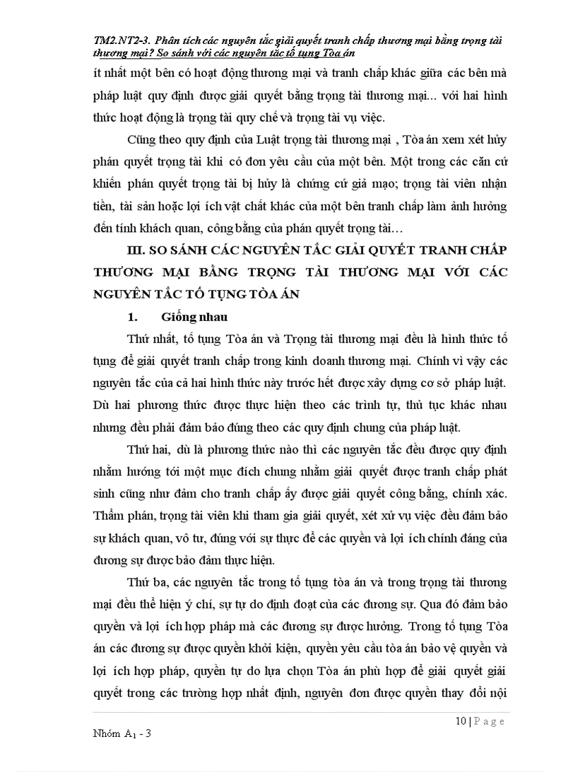 image for page Phân tích các nguyên tắc giải quyết tranh chấp thương mại bằng trọng tài thương mại So sánh với các nguyên tắc tố tụng của tòa án