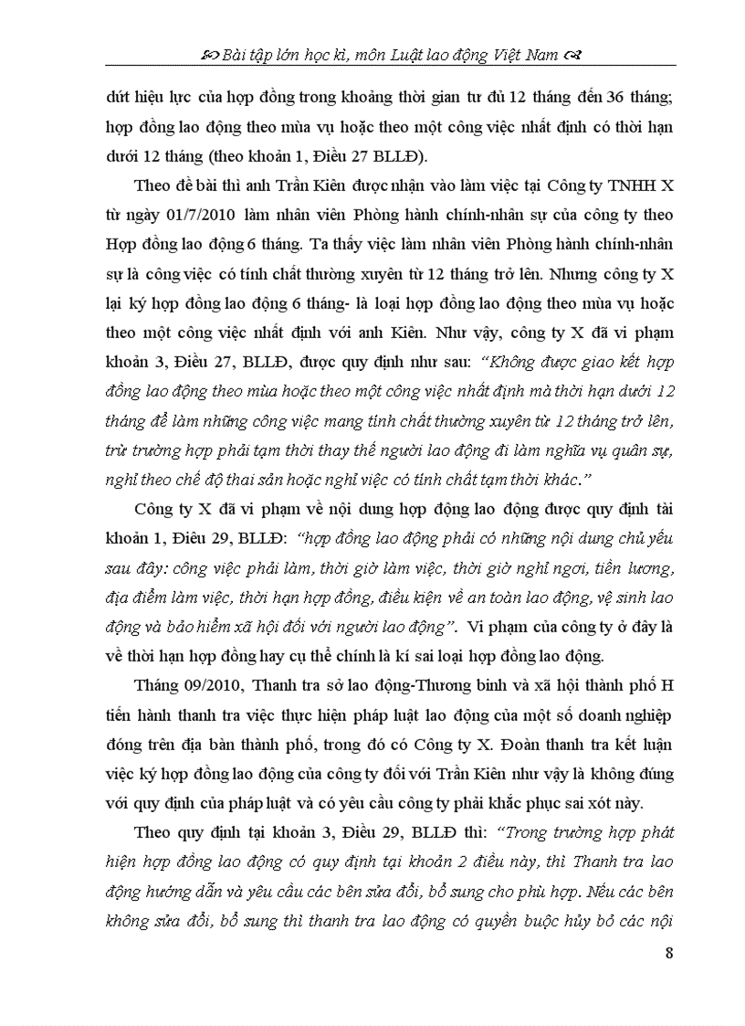 image for page Bài tập học kỳ Luật Lao động đề 1 Nêu ý kiến cá nhân về các quy định của Bộ luật lao động Việt Nam hiện hành về tranh chấp lao động tập thể và giải quyết tranh chấp lao động tập thể