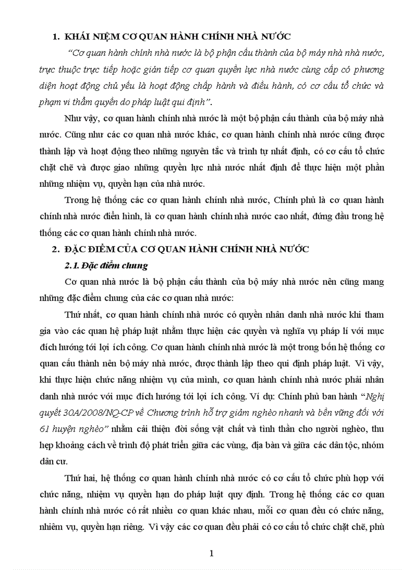 image for page Phân tích khái niệm đặc điểm của cơ quan hành chính nhà nước