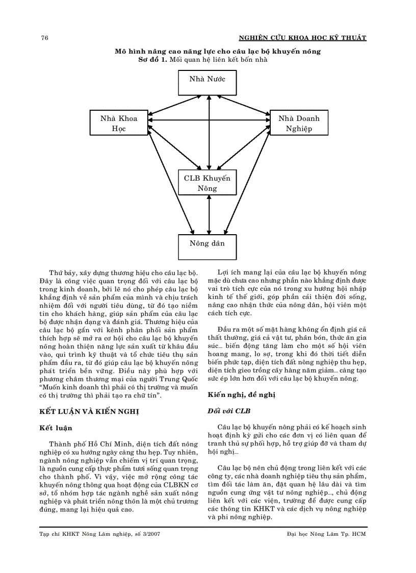 image for page Nghiên cứu đánh giá thực trạng và xây dựng mô hình hoạt động câu lạc bộ khuyến nông của nông dân ở 4 huyện ngoại thành thuộc thành phố hồ chí minh Nhà bè bình chánh củ chi và hóc môn