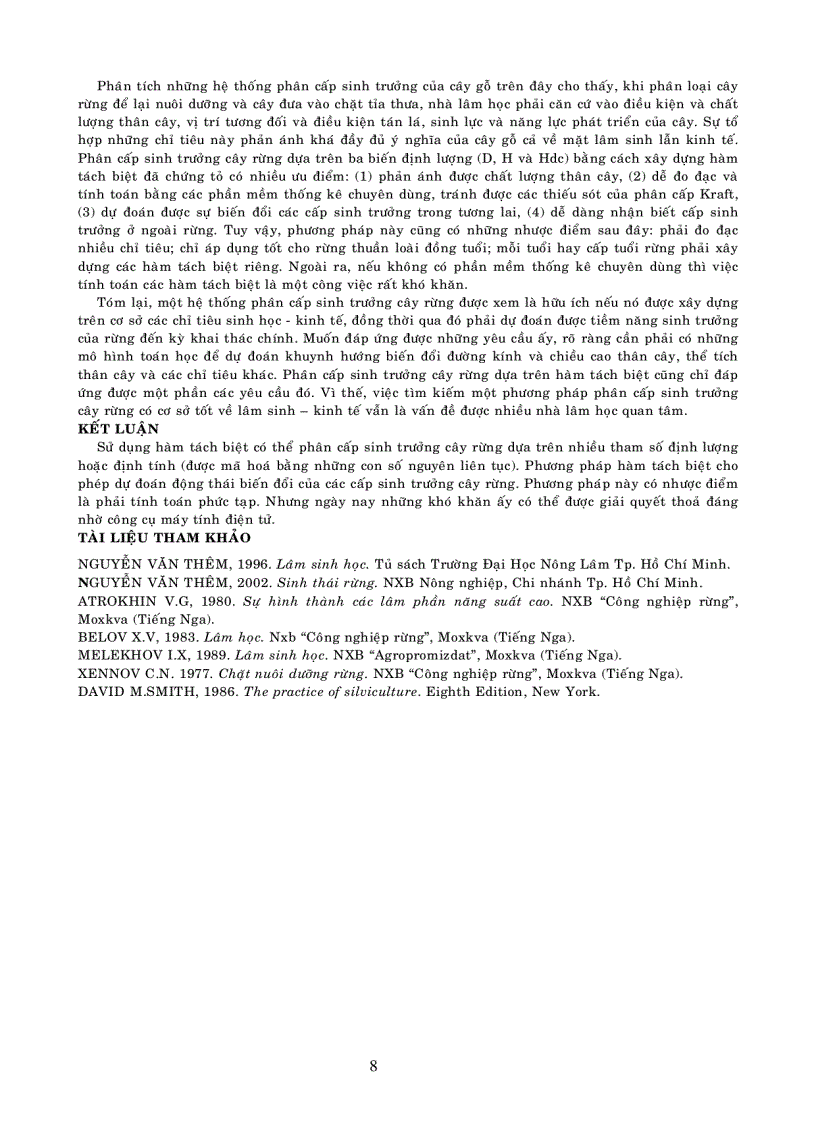 image for page Ứng dụng hàm tách biệt discriminant function để phân loại cấp sinh trưởng cây rừng