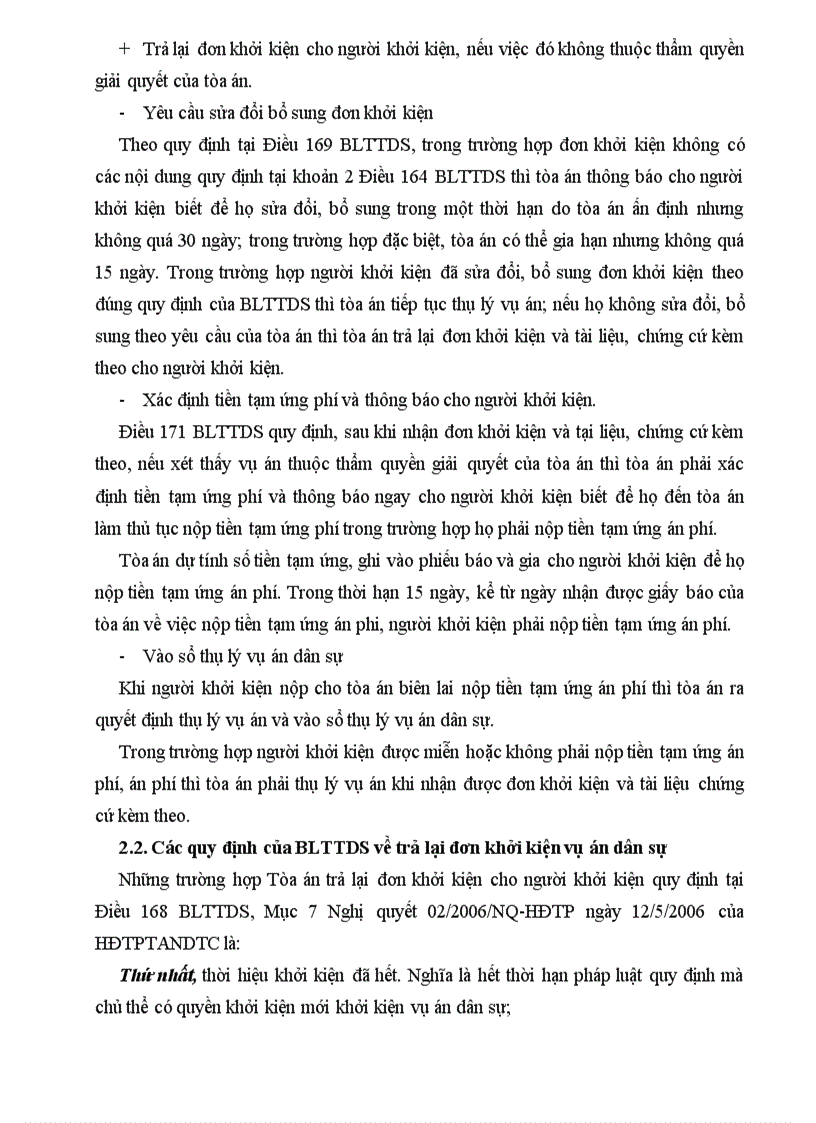 image for page Tố tụng dân sự thụ lý và trả lại đơn khởi kiện