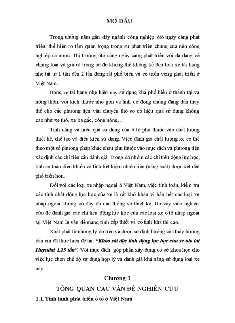 image for page Khảo sát đặc tính động lực học của xe ôtô tải Huyndai 1 25 tấn