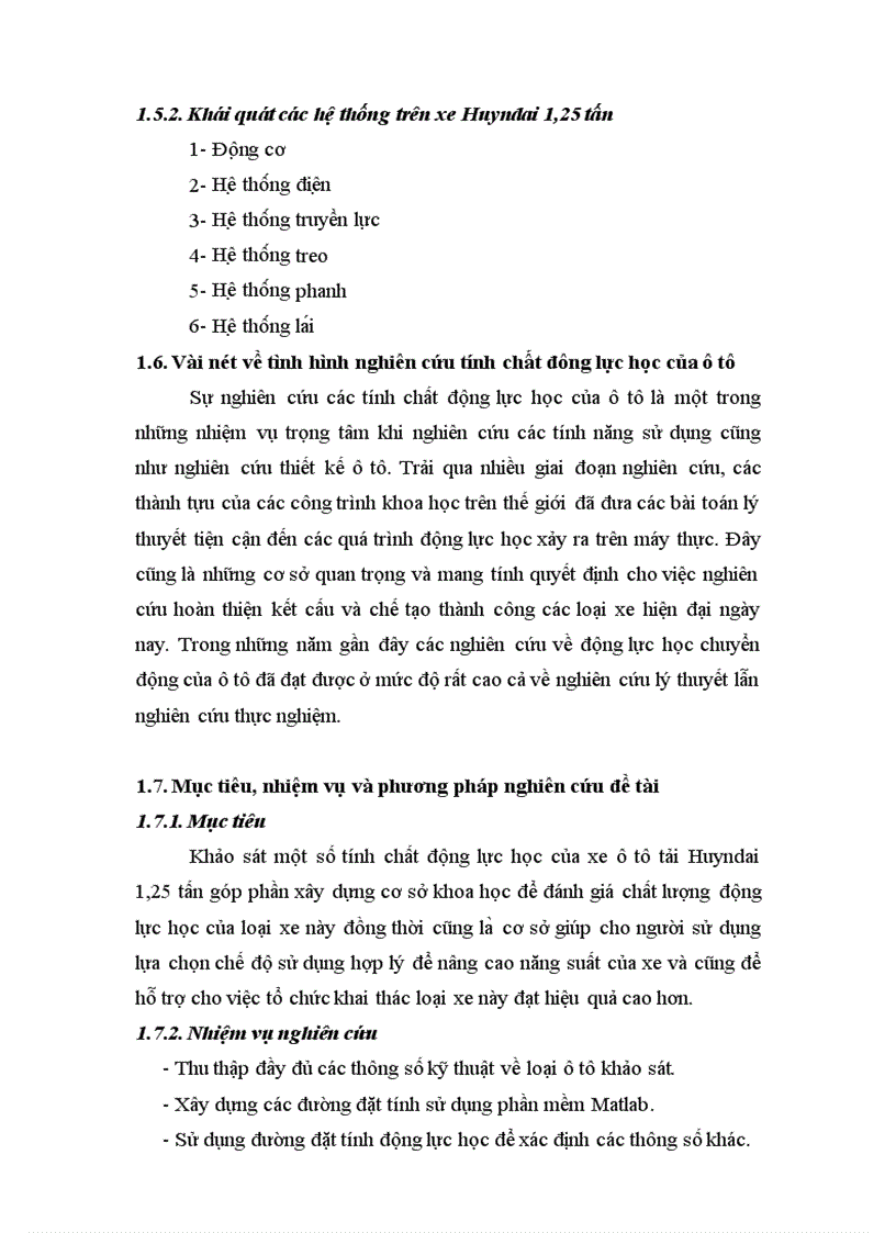 image for page Khảo sát đặc tính động lực học của xe ôtô tải Huyndai 1 25 tấn