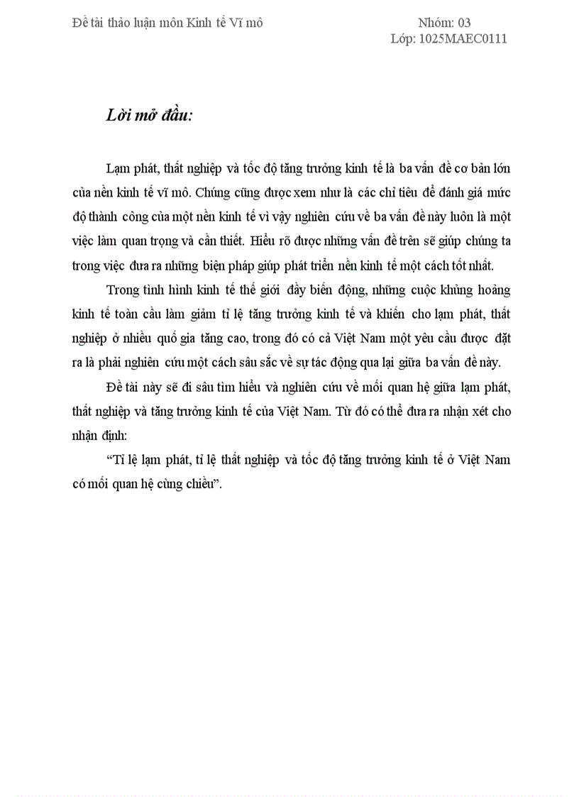 image for page Mối quan hệ cùng chiều giữa tỷ lệ lạm phát tỷ lệ thất nghiệp và tốc độ tăng trưởng kinh tế tại Việt Nam