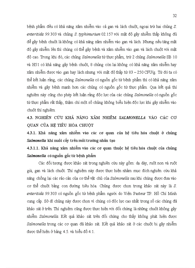 image for page Nghiên cứu khả năng gây bệnh cho chuột ở các chủng salmonella có nguồn gốc từ bệnh phẩm thực phẩm