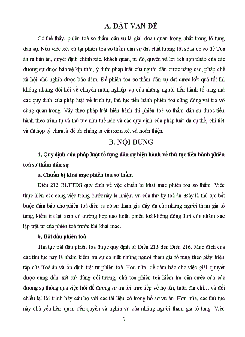 image for page Nhận xét đánh giá các quy định của pháp luật tố tụng dân sự hiện hành về thủ tục tiến hành phiên toà sơ thẩm dân sự và kiến nghị