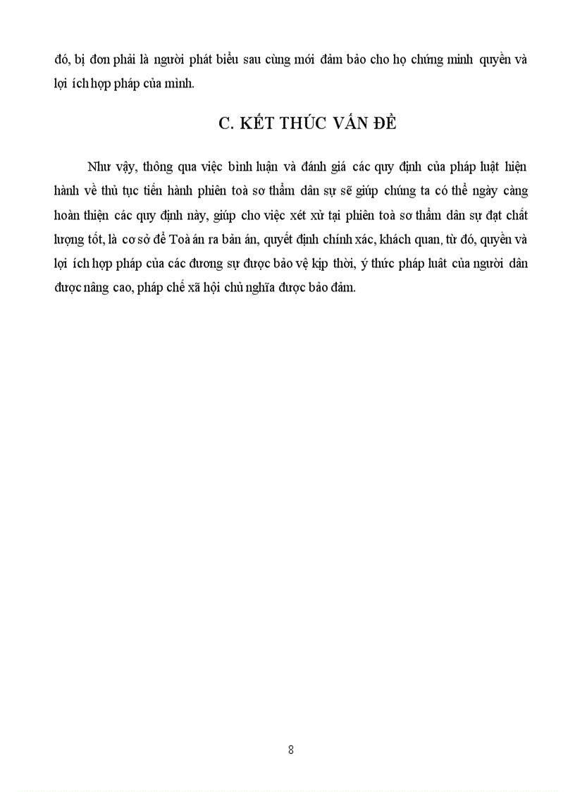 image for page Nhận xét đánh giá các quy định của pháp luật tố tụng dân sự hiện hành về thủ tục tiến hành phiên toà sơ thẩm dân sự và kiến nghị