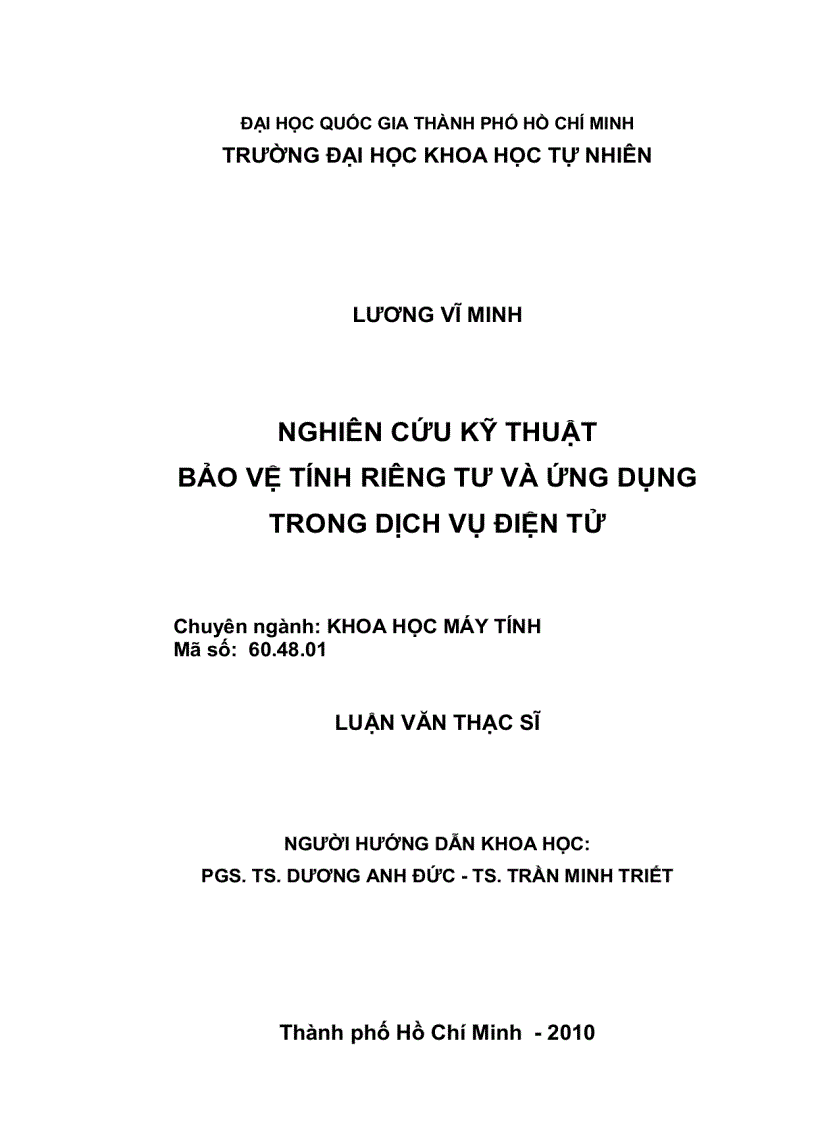 image for page Nghiên cứu kỹ thuật bảo vệ tính riêng tư và ứng dụng trong dịch vụ điện tử