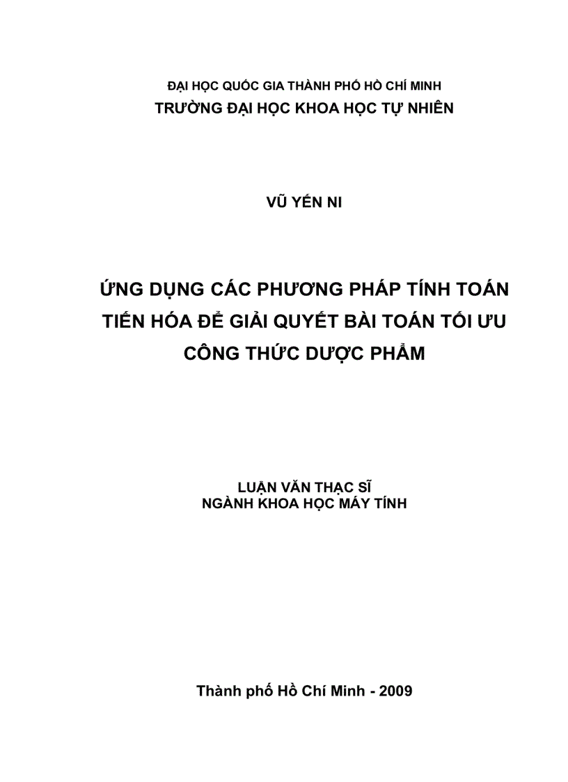 image for page Ứng dụng các phương pháp tính toán tiến hóa để giải quyết bài toán tối ưu công thức dược phẩm