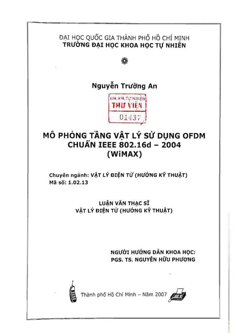 Mô phỏng tầng vật lý sử dụng OFDM chuẩn IEEE 802 16d 2004 WiMAX