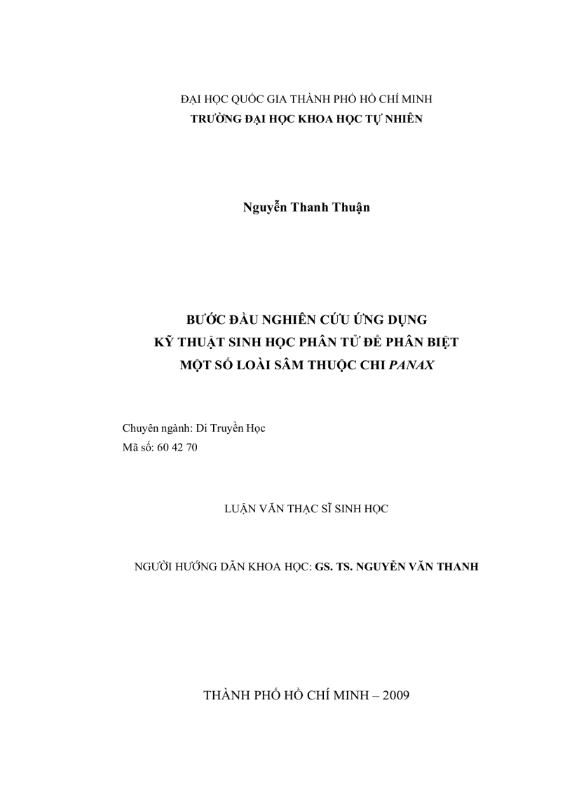 image for page Bước đầu nghiên cứu ứng dụng kỹ thuật sinh học phân tử để phân biệt một số loài sâm thuộc chi panax