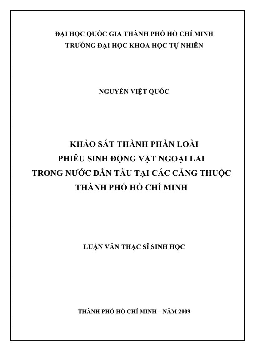 image for page Khảo sát thành phần loài phiêu sinh động vật ngoại lai trong nước dằn tàu tại các cảng thuộc thành phố hồ chí minh