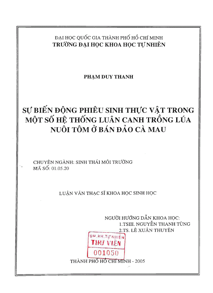 image for page Sự biến động phiêu sinh thực vật trong một số hệ thống luân canh trồng lúa nuôi tôm ở bán đảo cà mau